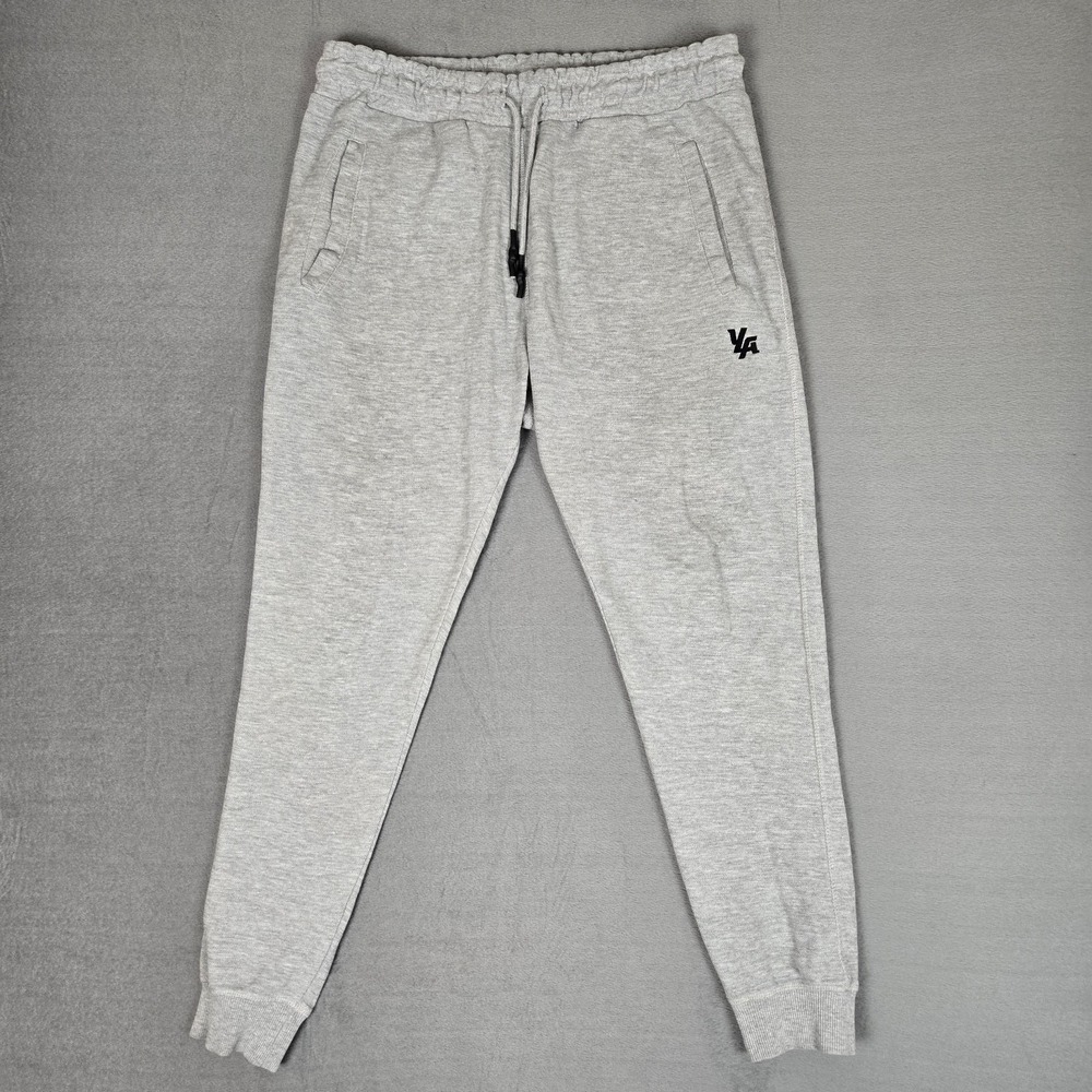 Young LA Joggers Mens 2XL Gray Cotton Stretch Drawstring Sweatpants Gym Workout